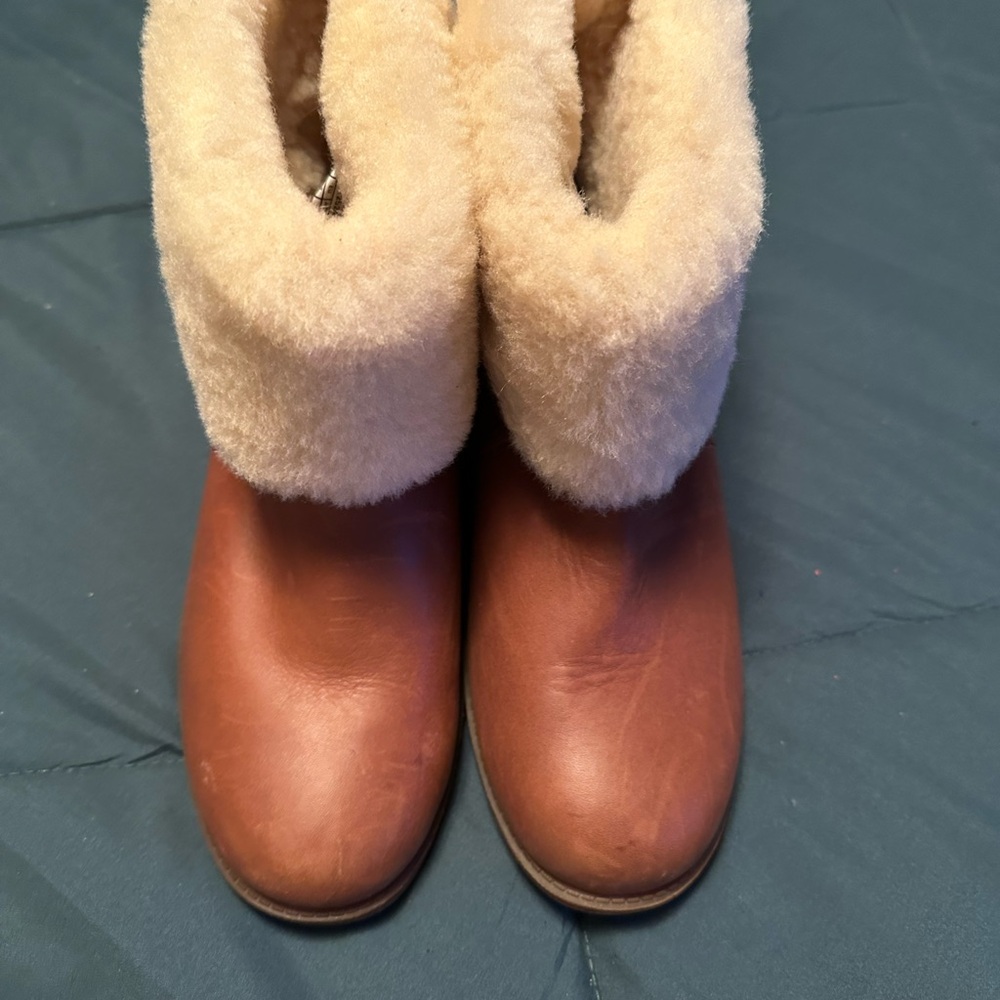 UGG Brown and Cream Shearling Boots